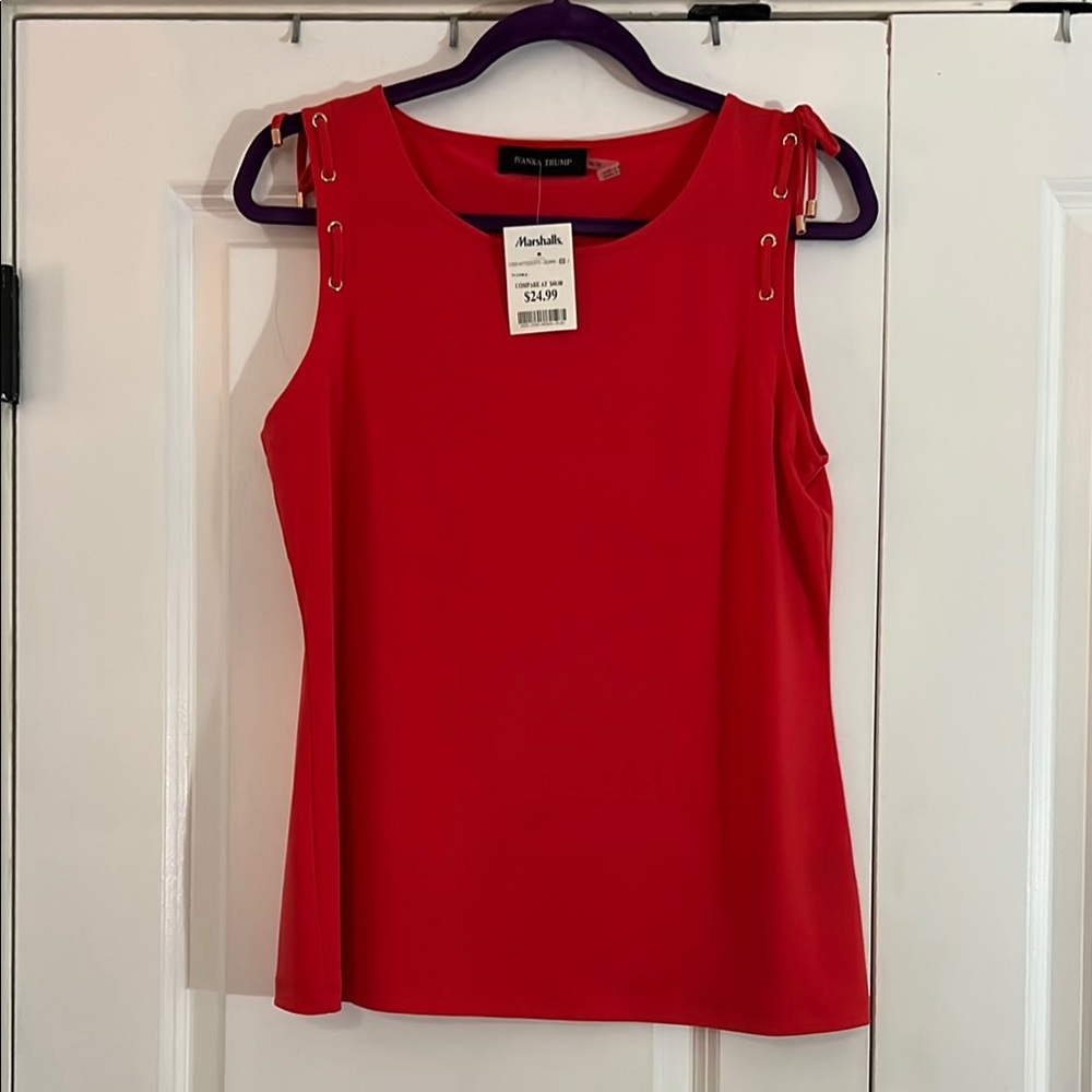 Ivanka Trump deep orange/red Tank Top Classic Sleeveless Style